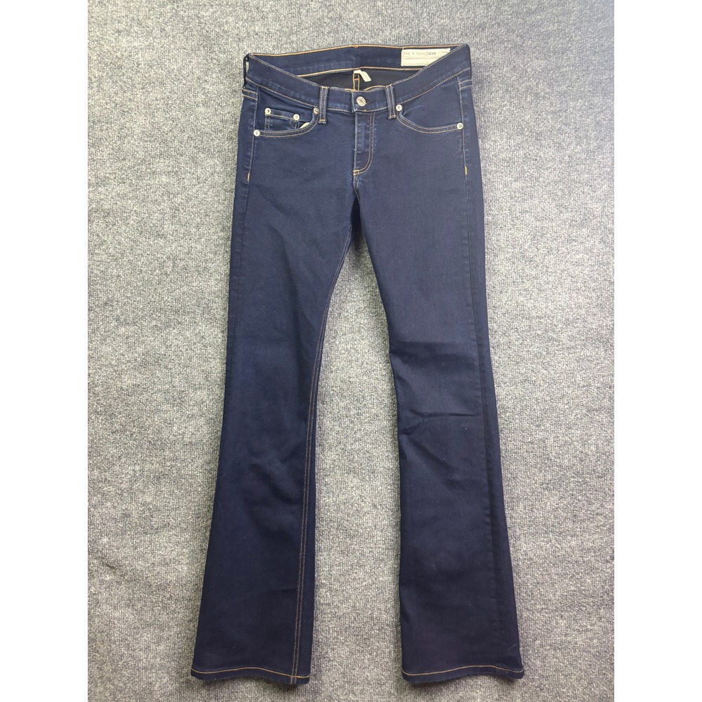 Rag & Bone Stiletto Boot Jeans Women 27 Blue Soft Harrow‎ Mid Rise Bootcut Denim